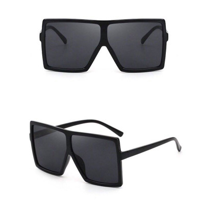 Kính xinh, Kính râm, Kính mát Mắt vuông nhựa đen Bản to oversize