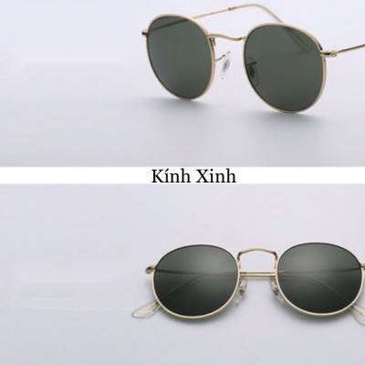 Kính râm Mắt tròn nhỏ thủy tinh phong cách cổ điển - Hàng cao cấp