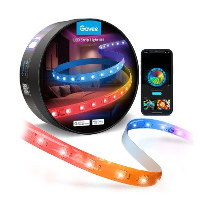 Dây đèn LED chạy đuổi Govee RGBIC Strip Lights H61E1 | Cuộn 5m, 60 mắt leds/m siêu mịn màng, Chế độ nháy nhạc thông minh