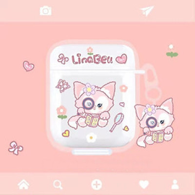 Bao Case Ốp Vỏ Vệ Mèo Lina Bell dành cho Airpods 1/2/ Airpods Pro/ Airpods 3 Kèm khóa treo- Hàng Chính Hãng