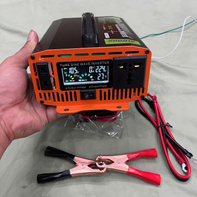 Hàng Nhật - Bộ Kích Điện 12V Lên 220V 2000W Sóng Sin Chuẩn, Màn Hình LED Hiển Thị Vôn, Dòng Tải, Nhiệt Độ | Loại Cao Cấp Bền Bỉ