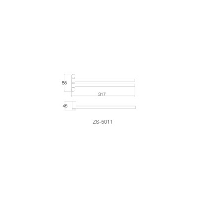 Thanh treo khăn xoay 30cm INOX SUS 304 ZS-5011