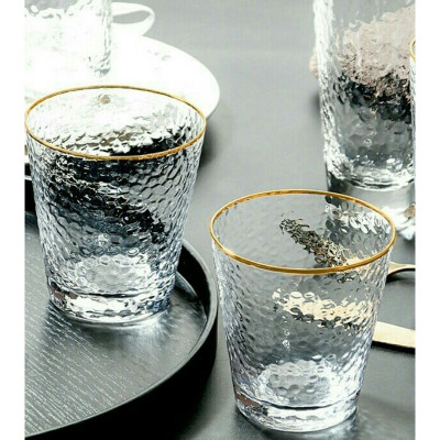 Bộ bình uống nước kèm 6 cốc thủy tinh crystan đáng loe chịu nhiệt cao cấp - ANTH472
