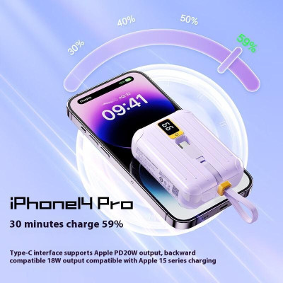 Sạc Dự Phòng Pisen Quick - POWERLink Tiny 22.5W 10000mAh (L & C) - Pisen TS-D326 - Màu Tím