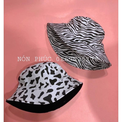  MŨ BUCKET 2 MẶT BÒ SỮA NAM NỮ
