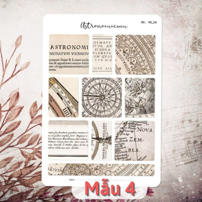 Sticker tự cắt phong cách cổ điển - sticker tự thiết kế vintage trang trí sổ nhật kí, sổ tay | Bullet journal - kc021