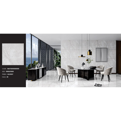 Gạch lát nền granite LUSTRA INSPA1001000005 màu xám trắng, đường vân xi măng, gạch 1 face, kích thước 1000mmx1000mm, thùng 2 viên - Hàng chính hãng