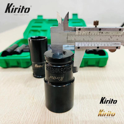 Bộ đầu khẩu 1/2 dài 8cm màu đen từ số 8-32mm cao cấp thép CRV sử dụng tháo lắp bulong chuyên nghiệp