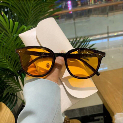 Kinh Màu Vàng Mắt Tròn Gọng Nhựa Phong cách Ulzzang Hàn Quốc