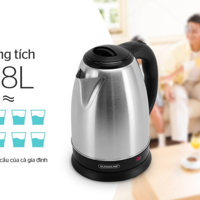 ẤM SIÊU TỐC INOX 1.8 L SUNHOUSE SHD1182 - HÀNG CHÍNH HÃNG