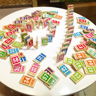 Domino 100 số Tiếng Anh phép toán cho bé học và chơi xếp hình sáng tạo