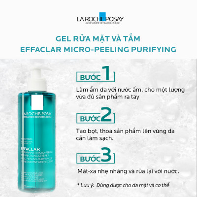 Gel rửa mặt và tắm La Roche-Posay Effaclar Micro-Peeling Purifying Gel 400ml