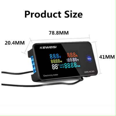 Thiết Bị Công Tơ Điện Tử 6 Trong 1 Đo Công Suất, Cường Độ, Điện Áp AC 50~300V, 100A/10A