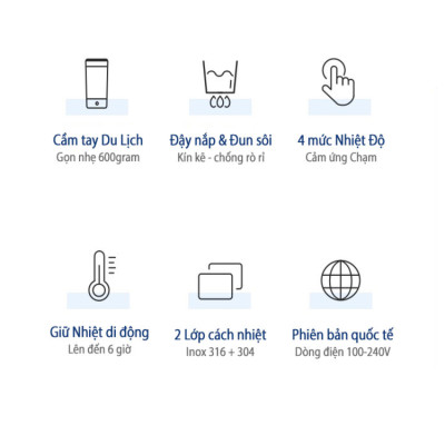 Bình đun nước kiêm giữ nhiệt cao cấp Morphy Richards MR6060 350ml - Hàng Chính Hãng