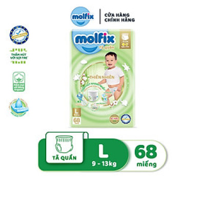 Tã quần Molfix Thiên nhiên Ultra M76/L68/XL62/XXL56