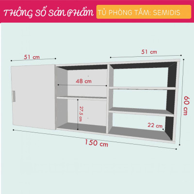 Tủ phòng tắm gỗ hiện đại SMLIFE Semidis