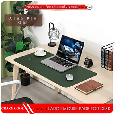 Tấm Lót Chuột, Thảm Da Trải Bàn Làm Việc, Miếng Lót Chuột Cỡ Lớn 80cm x 40cm - Pad Chuột Da Trải Bàn Làm Việc Chống Nước Dùng Được Hai Mặt - Hàng Chính Hãng