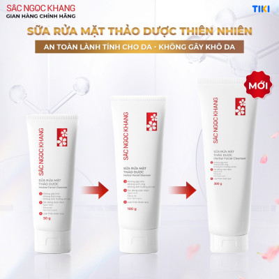 Combo 2 tuýp Sữa rửa mặt Sắc Ngọc Khang 100g giúp làm sạch bã nhờn, bụi bẩn cho da