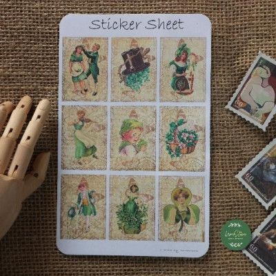 sticker sheet patrick junk journal - sticker dán, trang trí sổ nhật kí, sổ tay | Bullet journal sticker - uni027