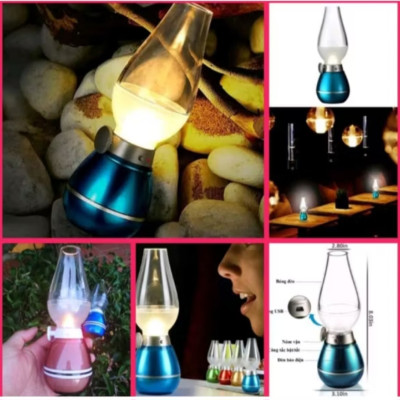 1 ĐÈN LED DẦU ĐIỆN CẢM BIẾN THỔI BẬT TẮT KIỂU CỔ CỰC ĐẸP