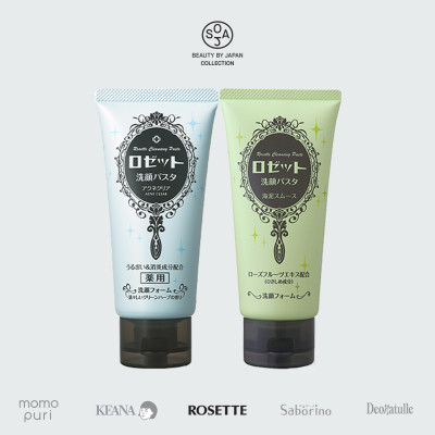 Combo Làm Giảm Mụn Và Thu Nhỏ Lỗ Chân Lông Rosette Face Wash Pasta Acne Clear + Rosette Face Wash Pasta Sea Clay Smooth