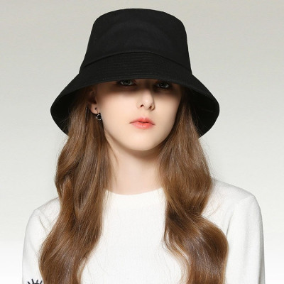 Mũ BUCKET trơn đen, thời trang unisex