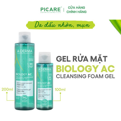 Sữa Rửa Mặt Dịu Nhẹ Dành Cho Da Nhờn Mụn A-derma Biology AC Cleasing Foaming Gel 
