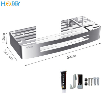 Kệ chữ nhật để đồ nhà tắm dán tường inox 304 Hobby Home Decor KCN1