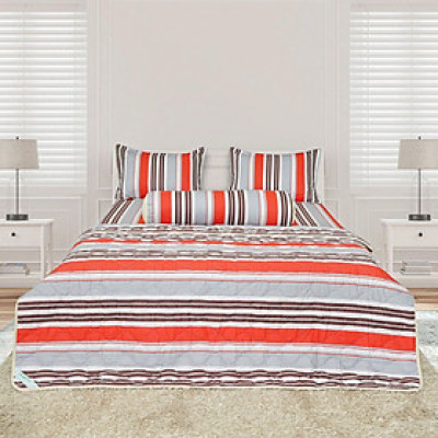 Bộ drap gối Hometex cotton in hoa văn