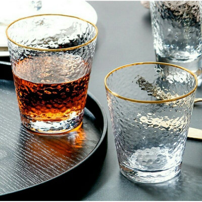 Bộ bình uống nước kèm 6 cốc thủy tinh crystan đáng loe chịu nhiệt cao cấp - ANTH472