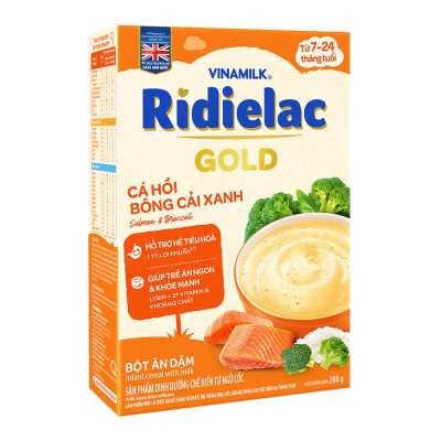 Bột Ăn Dặm Vinamilk Ridielac Cá Hồi Bông Cải Xanh (200g)