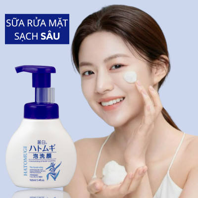 Sữa Rửa Mặt Tạo Bọt Ngừa Mụn Và Dưỡng Sáng Da Chai 29347 Reihaku Hatomugi Facial Whip (160 mL)