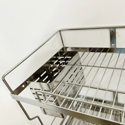Kệ Chén 2 Tầng Có Khay Hứng Nước Inox 304 KB-825
