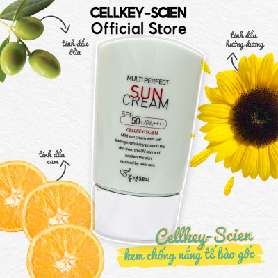 Kem Chống Nắng Tế Bào Gốc Kiềm Dầu Chống Nhăn Dưỡng Ẩm Trắng Da Cellkey-Scien Multi Perfect Sun Cream SPF50+PA++++ (50ml)