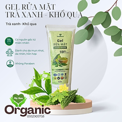GEL RỬA MẶT THIÊN NHIÊN CHIẾT XUẤT KHỔ QUA VÀ TINH CHẤT TRÀ XANH MẸ KEN 100ml - Dành cho da hỗn hợp, da nhờn, da mụn