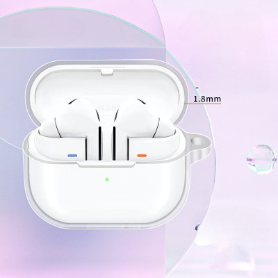 Ốp TPU trong suốt cho Samsung Galaxy Buds 3/ Buds 3 Pro kèm móc treo_ Hàng chính hãng