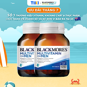 Combo 2 Lọ Vitamin Tổng Hợp Hỗ Trợ Sức Khỏe Nam Giới Blackmores Multivitamin For Men 50 Viên/Lọ