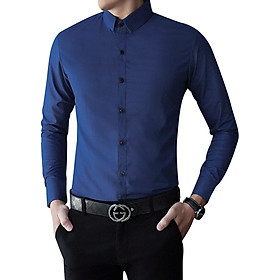 Áo Sơ Mi Nam Công Sở Vải Lụa Chất Không Nhăn Dài Tay Hàn Quốc Chất Lượng Cao