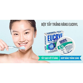 Bột trắng răng, Kem đánh răng trắng răng Eucryl Anh Giúp răng trắng sáng bền lâu , sạch bóng và thơm mát cả ngày - QuaTangMe Extaste