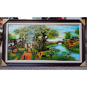 Tranh vẽ sơn mài, Làng quê yên bình