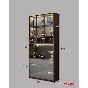 Tủ rượu cánh kính, tủ trưng bày rượu TRK404 - Nội thất lắp ráp Viễn Đông ADV