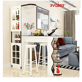 Quầy bar mini, quầy bar kiêm vách ngăn phòng khách nhà bếp 3VQB03 ( Không kèm ghế )