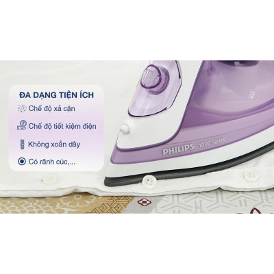 Bàn ủi hơi nước Philips DST1040/30 2000W mặt đế chống dính - Hàng Chính Hãng