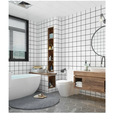 Bộ 5 Tấm Xốp Dán Tường 3D PVC Đá Xám Bóng 60x30cm Keo Sẵn Dày 2,5mm Cao Cấp, Sang Trọng 