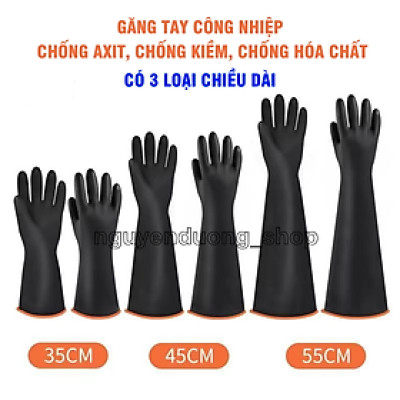 Găng Tay Công Nghiệp Chống Hóa Chất, Chống Axit Mạnh và Kiềm, Găng Tay Cao Su Bảo Hộ Lao Động