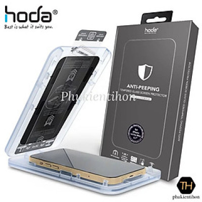 Dán cường lực HODA chống nhìn trộm dành cho iPhone 14 Pro Max/ 14 Pro Kèm Khung Dán - Hàng nhập khẩu