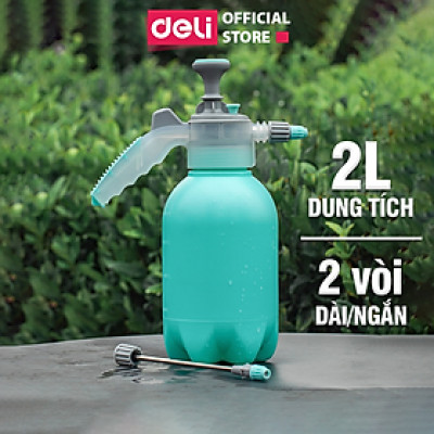 Bình Xịt Tưới Cây Deli 2 Lít, 2 Vòi Dài / Ngắn Tiện Dụng, Phun Sương Tưới Cây Cảnh, Làm Vườn, Chất Liệu An Toàn DL581020