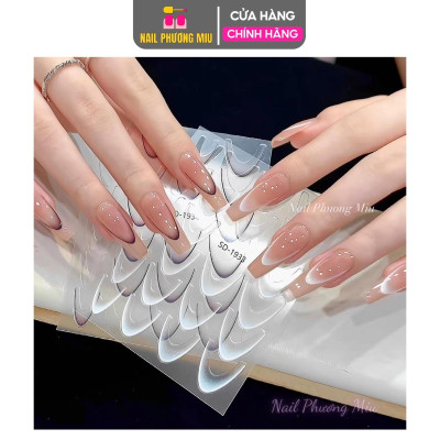 Sticker Dán Móng Tay Decal Làm Nail, Màu Ombre Gradient Tự Dính, Tạo French Tip Siêu Hot Dòng Thanh Trượt Móng Tay