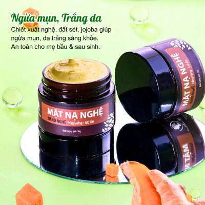 Bộ trắng da, sạch nám toàn diện Wonmom (Sữa rửa mặt+Kem nghệ tươi+Serum vitamin C+ Mặt nạ nghệ)