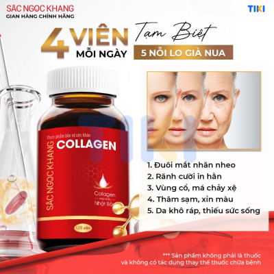 Collagen Sắc Ngọc Khang thế hệ mới 100% từ Nhật Bản [Hộp 60 viên]